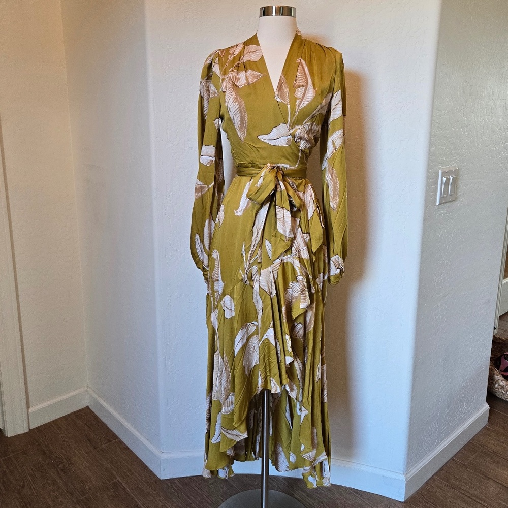 Banana Republic Satin Wrap Maxi Dress